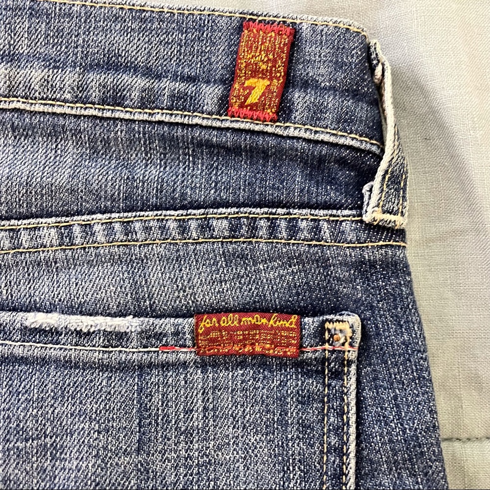 7 for all mankind jeans straight cut medium blue jeans ladies size 25 - Picture 6 of 8